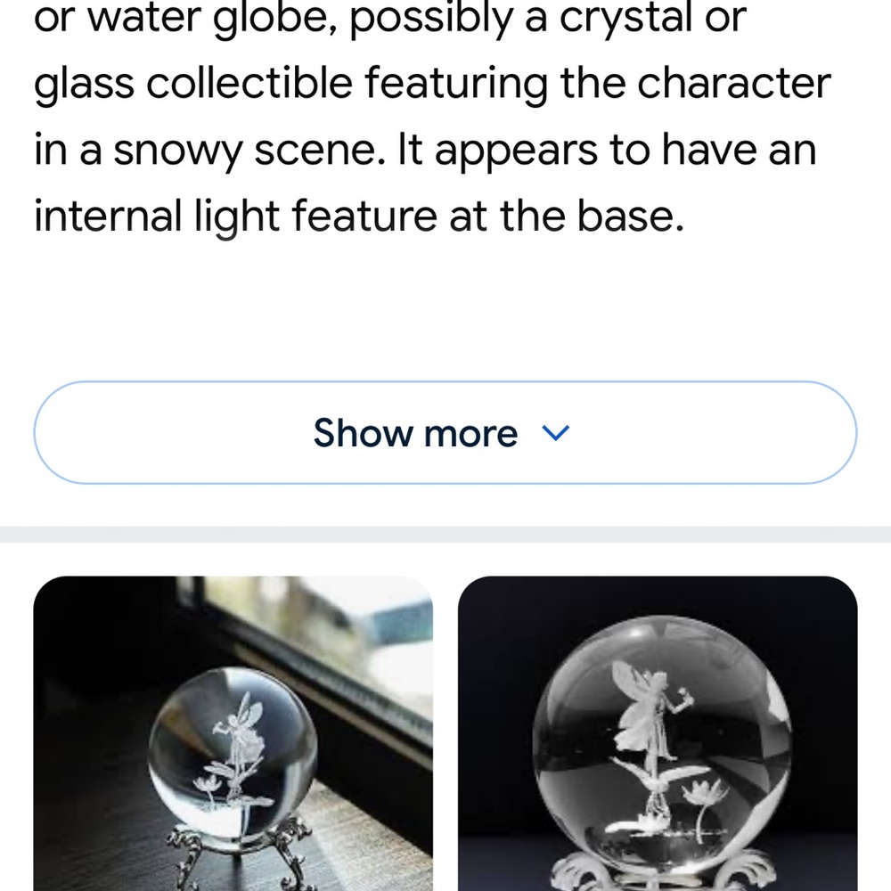 #1101+Tinker-bell Snow Glass Sphere with Fairy Figurine - Picture 7 of 16